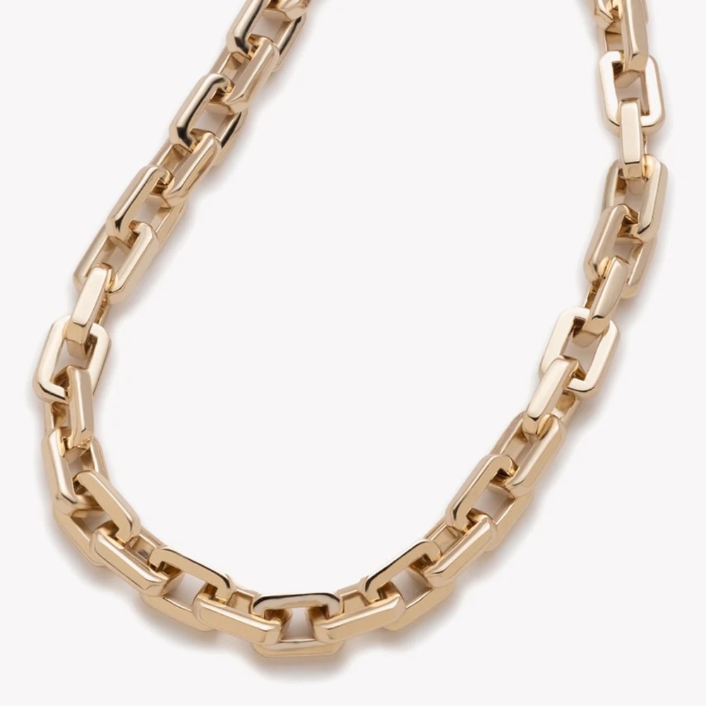 NWT Eddie Borgo 12 Karat Gold Supra Link Necklace 17 Inch Length - Picture 7 of 10
